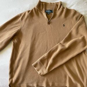 Oatmeal Ralph Lauren half zip sweater, used good condition